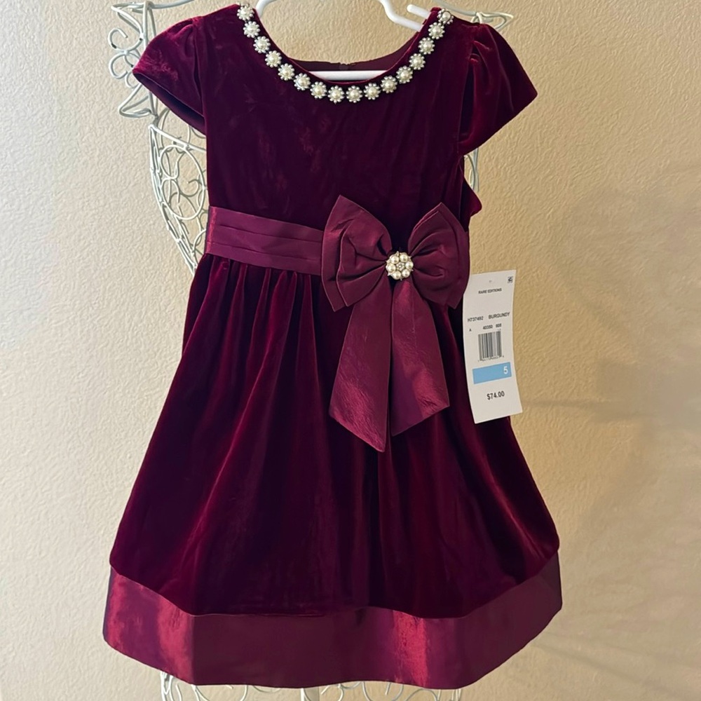 Rare Editions, beautiful velvet little girls dress size 5
